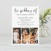 Die Hochzeit von Minimalistischem QR-Code Simple Einladung (Stehend Vorderseite)