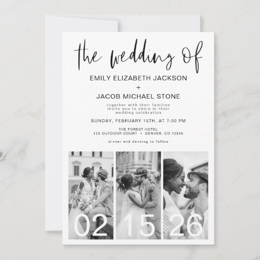 Die Hochzeit von Minimalistischem QR-Code Simple Einladung (Vorderseite)