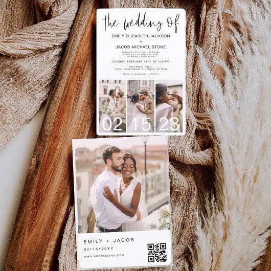 Die Hochzeit von Minimalistischem QR-Code Simple Einladung