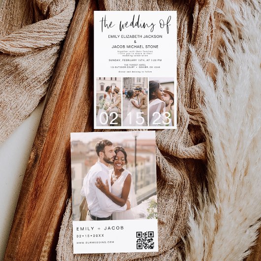 Die Hochzeit von Minimalistischem QR-Code Simple Einladung