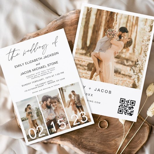 Die Hochzeit von Minimalistischem QR-Code Simple Einladung