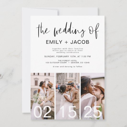 Die Hochzeit von Minimalistischem QR-Code Simple Einladung (Vorderseite)