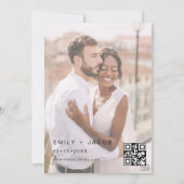 Die Hochzeit von Minimalistischem QR-Code transpar Einladung (Rückseite)