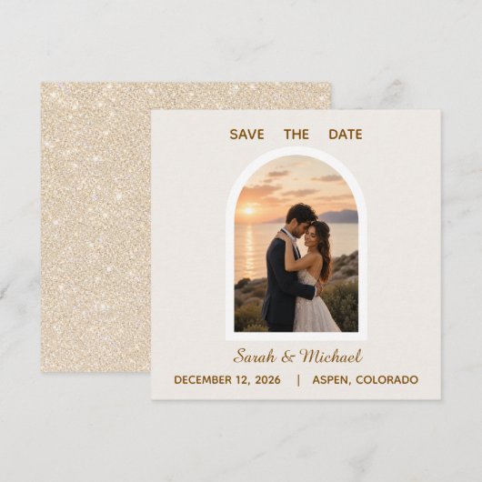 Die Hochzeit von Modern Arch Photo Save the Date (Vorne/Hinten)
