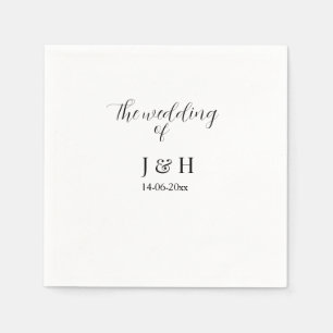 Die Hochzeit von Paarname einfache minimale Datum Serviette