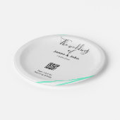 Die Hochzeit von Paarname QR-Code-Scan-Detail Pappteller (Schrägansicht)