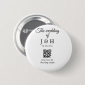 Die Hochzeit von Pärchennamen QR Code Scan Detail Button (Vorne & Hinten)