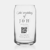 Die Hochzeit von Pärchennamen QR Code Scan Detail Dosenglas (Rückseite)