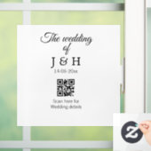 Die Hochzeit von Pärchennamen QR Code Scan Detail Fensteraufkleber (Zuhause)