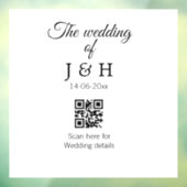 Die Hochzeit von Pärchennamen QR Code Scan Detail Fensteraufkleber (Blatt 3)