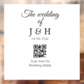 Die Hochzeit von Pärchennamen QR Code Scan Detail Fensteraufkleber (Blatt 2)