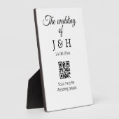 Die Hochzeit von Pärchennamen QR Code Scan Detail Fotoplatte (Seite)
