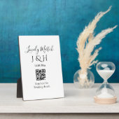 Die Hochzeit von Pärchennamen QR Code Scan Detail Fotoplatte (Seite)