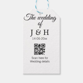 Die Hochzeit von Pärchennamen QR Code Scan Detail Geschenkanhänger