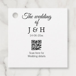 Die Hochzeit von Pärchennamen QR Code Scan Detail Geschenkanhänger
