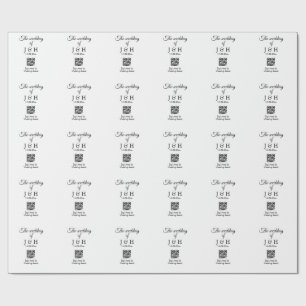 Die Hochzeit von Pärchennamen QR Code Scan Detail Geschenkpapier