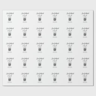 Die Hochzeit von Pärchennamen QR Code Scan Detail Geschenkpapier