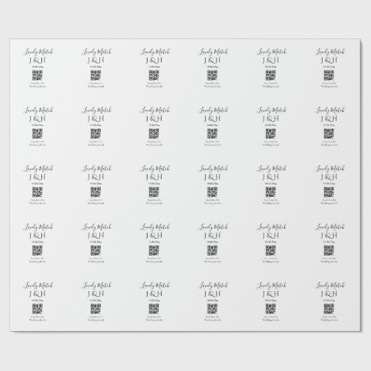 Die Hochzeit von Pärchennamen QR Code Scan Detail Geschenkpapier (Flach)