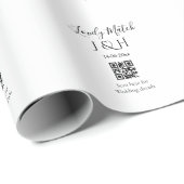 Die Hochzeit von Pärchennamen QR Code Scan Detail Geschenkpapier (Rolleneckpunkt)