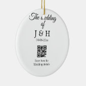 Die Hochzeit von Pärchennamen QR Code Scan Detail Keramik Ornament (Rechts)