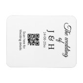 Die Hochzeit von Pärchennamen QR Code Scan Detail Magnet (Horizontal)