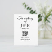 Die Hochzeit von Pärchennamen QR Code Scan Detail Postkarte (Stehend Vorderseite)