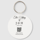 Die Hochzeit von Pärchennamen QR Code Scan Detail Schlüsselanhänger (Vorderseite)
