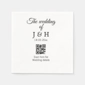 Die Hochzeit von Pärchennamen QR Code Scan Detail Serviette (Vorderseite)