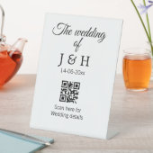 Die Hochzeit von Pärchennamen QR Code Scan Detail Sockelschild (In Situ)