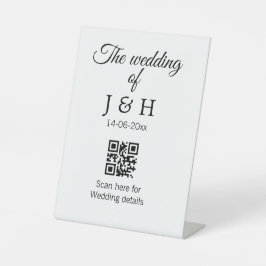 Die Hochzeit von Pärchennamen QR Code Scan Detail Sockelschild