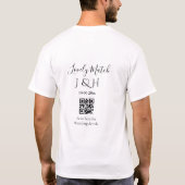 Die Hochzeit von Pärchennamen QR Code Scan Detail T-Shirt (Rückseite)