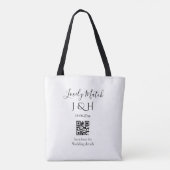 Die Hochzeit von Pärchennamen QR Code Scan Detail Tasche (Rückseite)