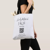 Die Hochzeit von Pärchennamen QR Code Scan Detail Tasche (Von Nahem)