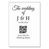 Die Hochzeit von Pärchennamen QR Code Scan Detail Tischnummer (Rückseite)