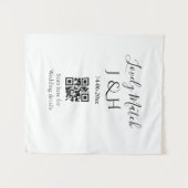 Die Hochzeit von Pärchennamen QR Code Scan Detail Wandteppich (Vorderseite (Horizontal))