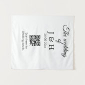 Die Hochzeit von Pärchennamen QR Code Scan Detail Wandteppich (Vorderseite (Horizontal))