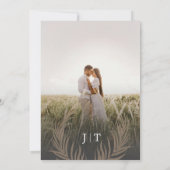 Die Hochzeit von Schwarz-Weiß-Foto Einladung (Rückseite)