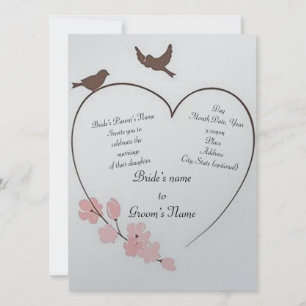 “Die Hochzeit von The Heart of Love Bird“ Einladung