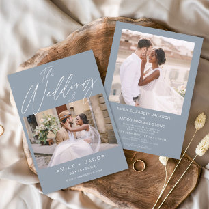Die Hochzeit von zwei Foto Minimalistischen Dusty Einladung