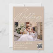 Die Hochzeit von zwei Foto Terrakotta Einladung (Vorderseite)