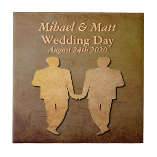 Die Hochzeits-Geschenk-Fliese der dunklen Fliese