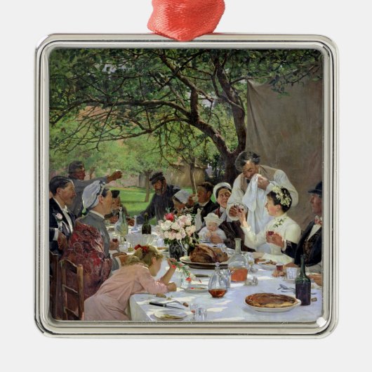 Die Hochzeits-Mahlzeit bei Yport, 1886 Silbernes Ornament (Vorne)