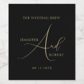 Die Hochzeitsbrauengoldkalligraphie Weinetikett (Einzelnes Label)