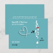 Die Hochzeitsdestination der Malediven Save the Da Date (Vorne/Hinten)
