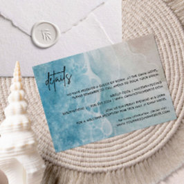 Die Hochzeitsdetails am Strand Begleitkarte