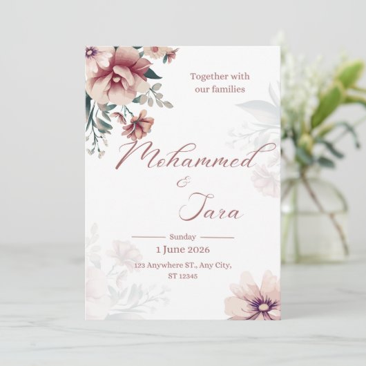 Die Hochzeitseinladung (Stehend Vorderseite)