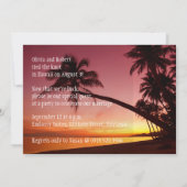 Die Hochzeitsempfehlung des Tropical Beach Sunset Einladung (Rückseite)