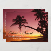 Die Hochzeitsempfehlung des Tropical Beach Sunset Einladung (Vorne/Hinten)