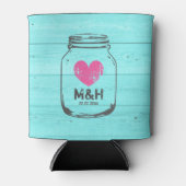 Die Hochzeitsfeier aus türkisfarbenem Holz kann kü Dosenkühler (Vorderseite)