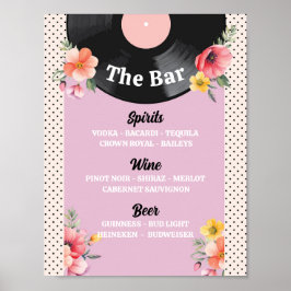 Die Hochzeitsfeier der Bar floralen Hochzeit Poster